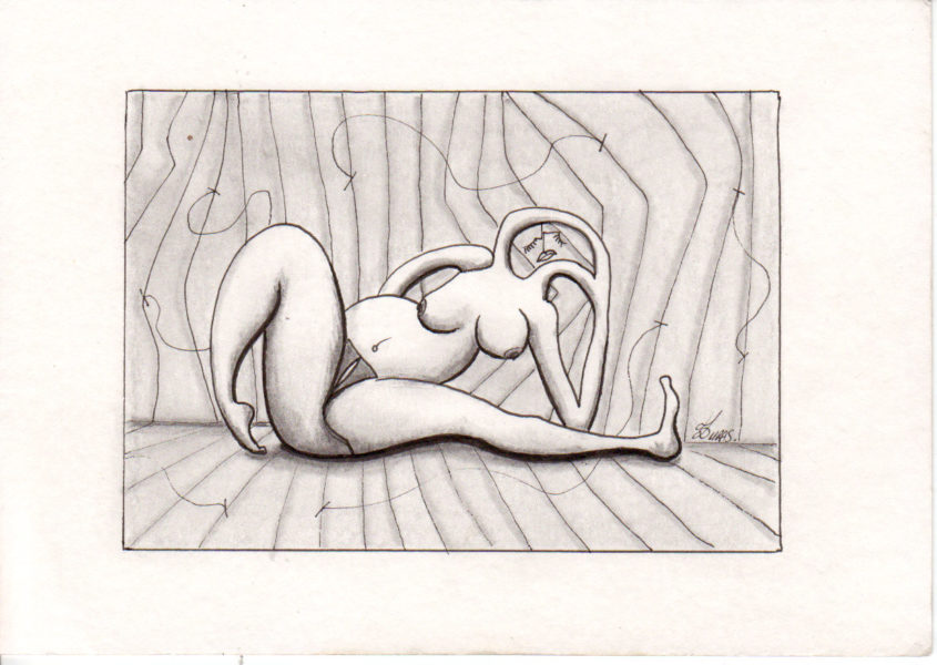 Hugo Duras – La pensée des corps – Rêverie dans le sauna ll (21x15cm)