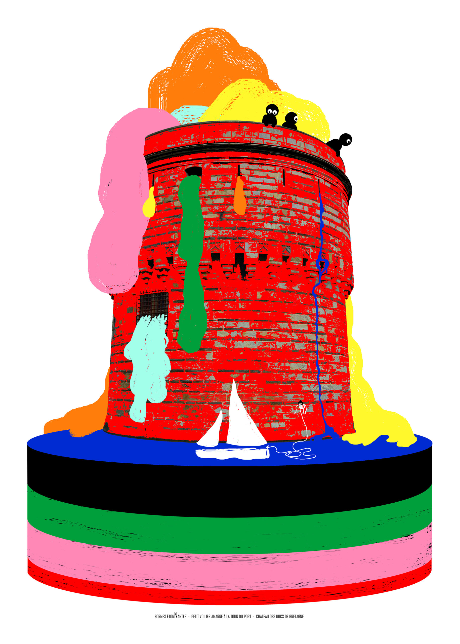 Petit voilier amarré à la Tour du port – Château des Ducs de Bretagne